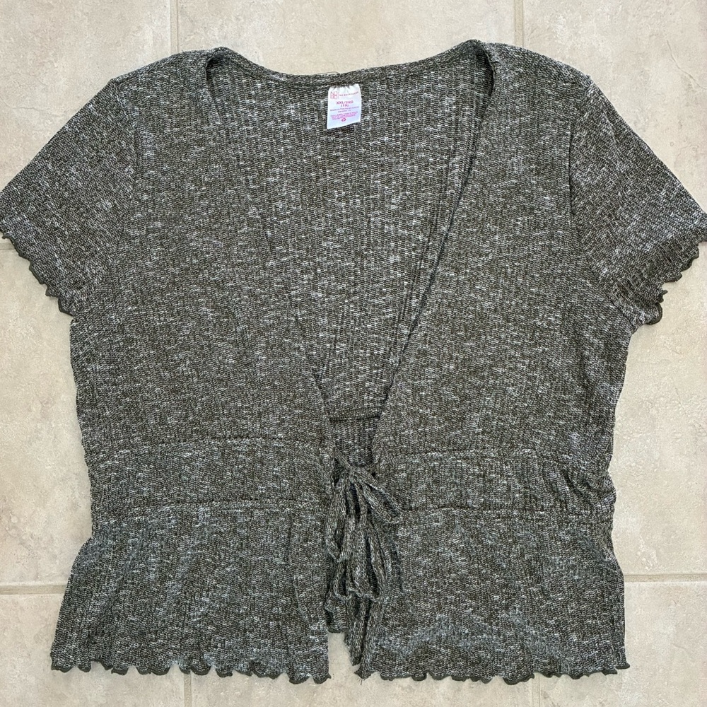 No Boundaries Heather Green Light Sweater